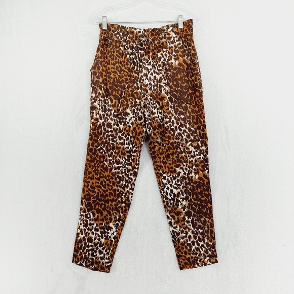 New Veronica Beard Oksana Linen Leopard Pant in Brown Multi P3613 - Picture 2 of 9